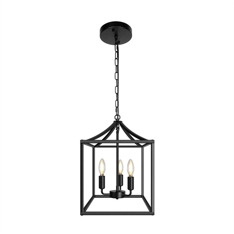 Gracie Oaks Doersten Lantern Chandelier Black Pendant Lighting
